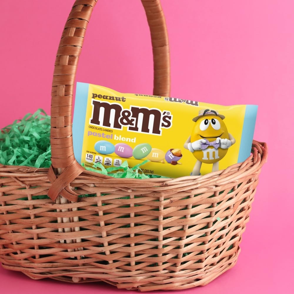 M&M’s Peanut Pastel Blend 10oz Bags (2 Pack) Easter Spring Candy Bulk Chocolate