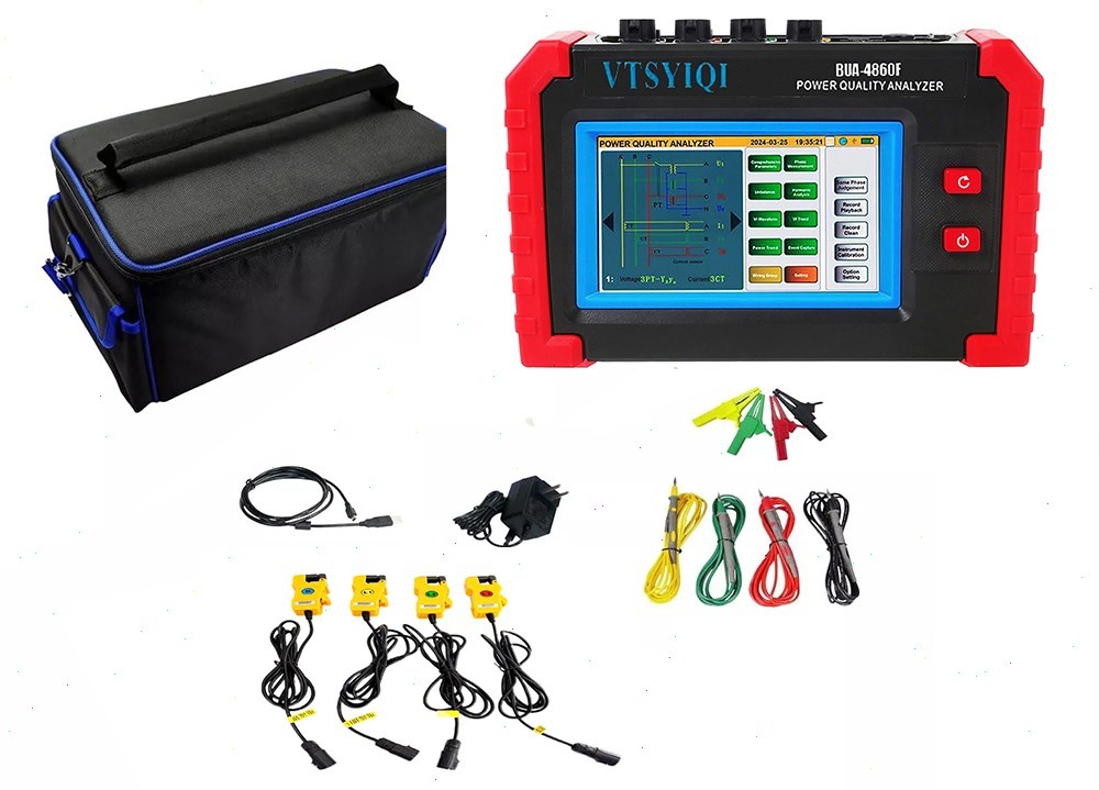 Power Quality Meter with Current Clamp 10mA~10.0A Record Waveform and Parameter