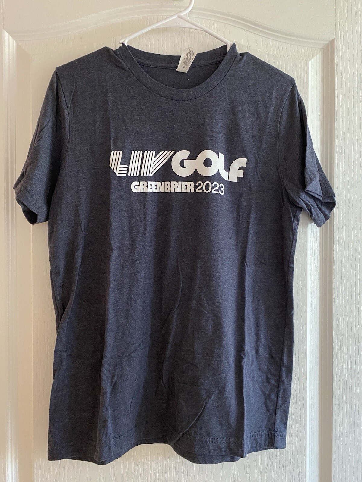 LIV Golf 2023 Greenbrier Logo Crew T-Shirt Men Medium Gray White