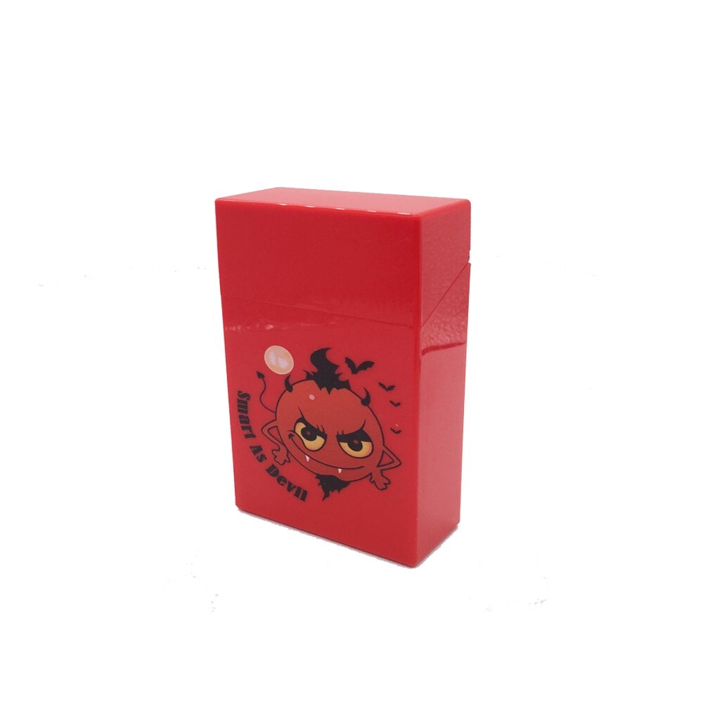 4 Pack King Size Push-to-Open Plastic Cigarette Case Devil Image
