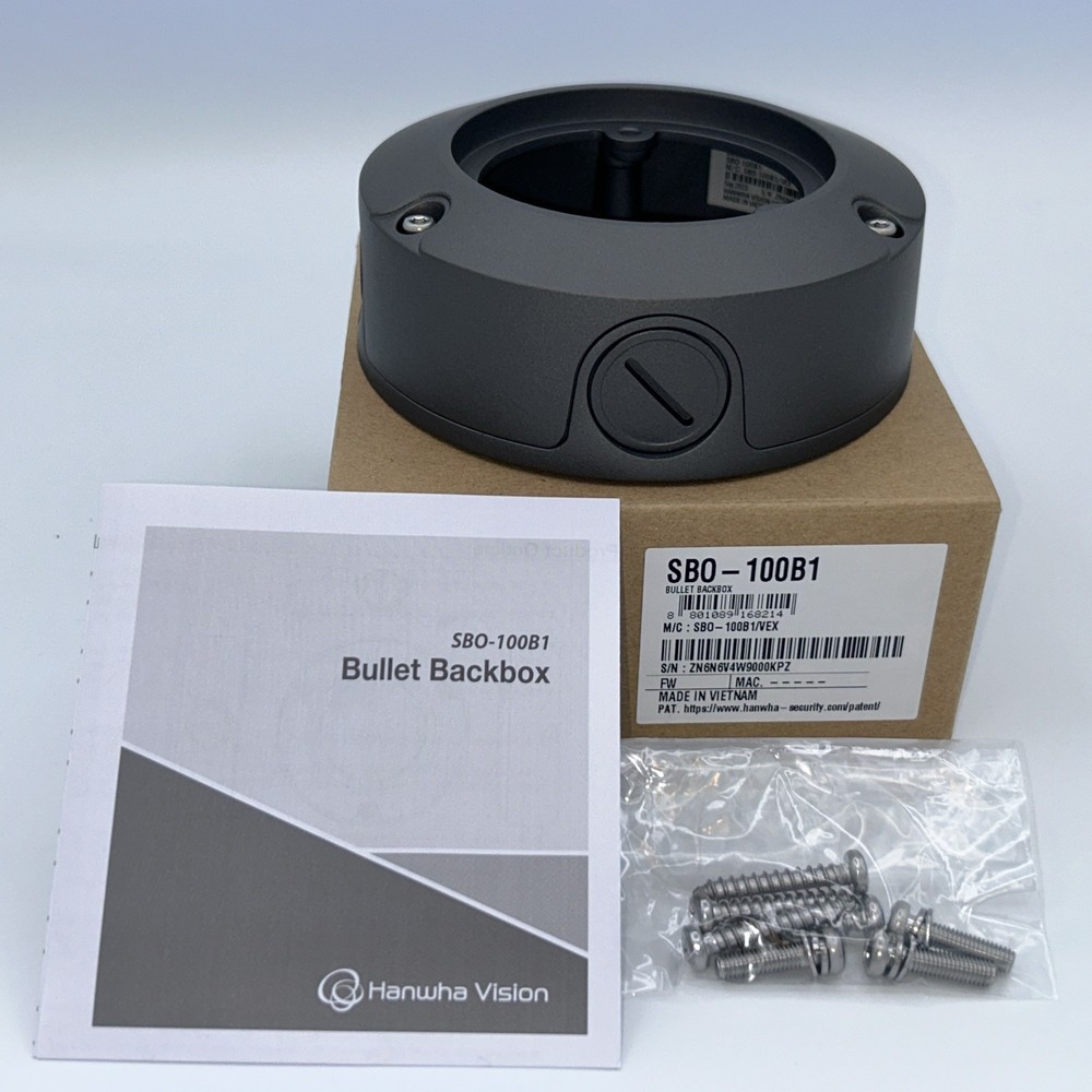 NEW HANWHA VISION SBO-100B1 BULLET BACKBOX