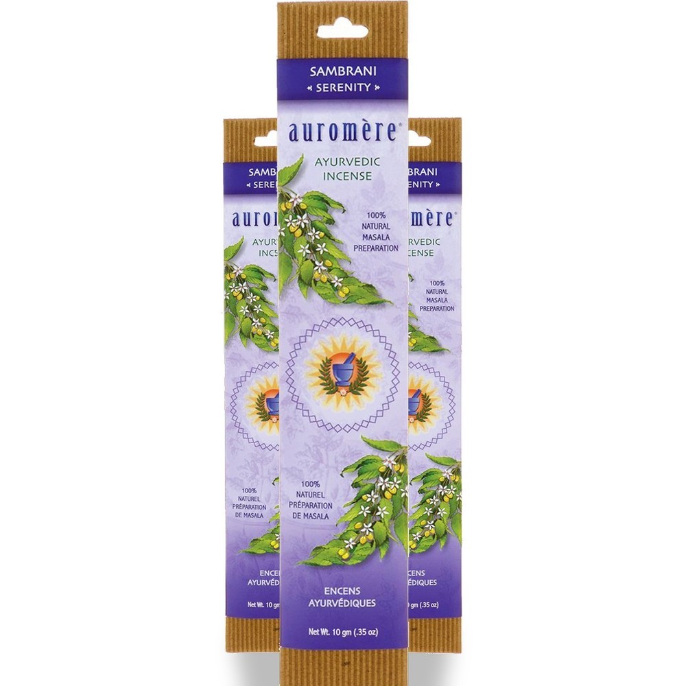 Auromere Ayurvedic Incense Sambrani 3 Pack