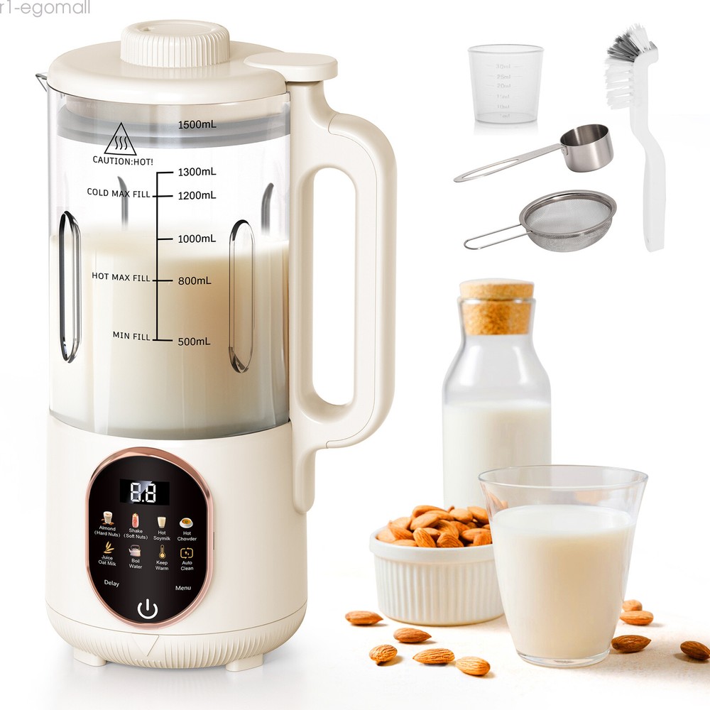 50oz Nut Milk Maker Machine, 10 in1 Automatic Plant Based Milk Maker,Delay Start