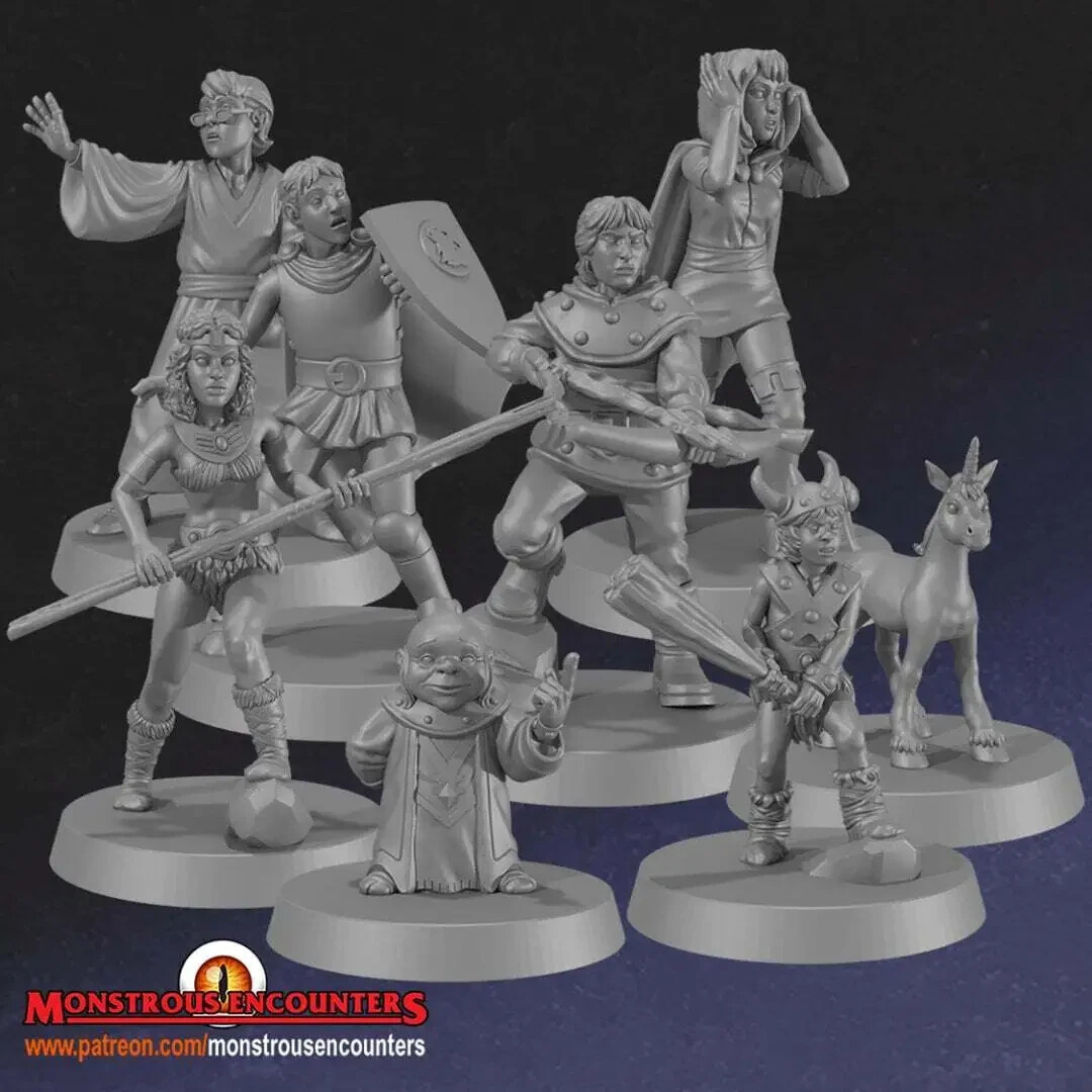 Saturday Morning Heroes + DM Dungeons & Dragons 28mm Unpainted New