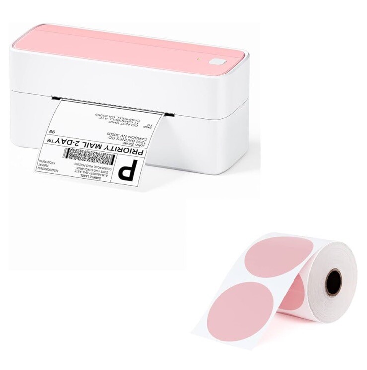 Logistics Label Printer PM-241-BT Pink White NEW Bluetooth