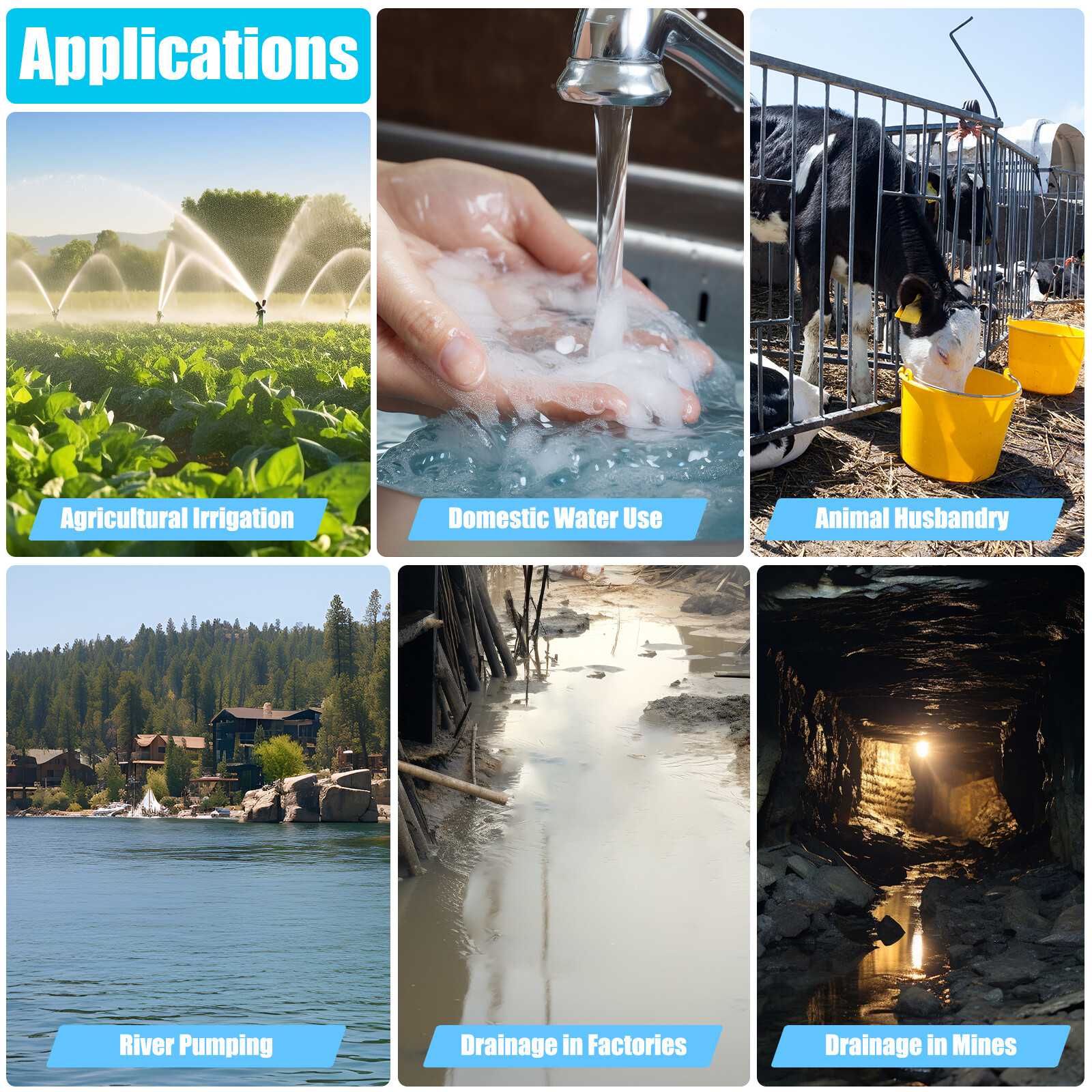 24V 370W Solar Water Pump Deep Well Solar Submersible Pump head 65m stainless US