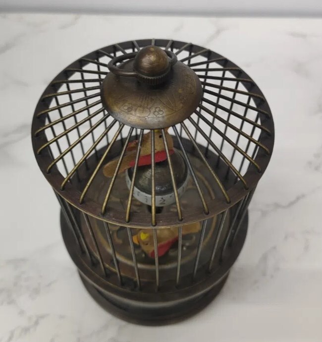 Rare brass birdcage Mechanical Table Clock