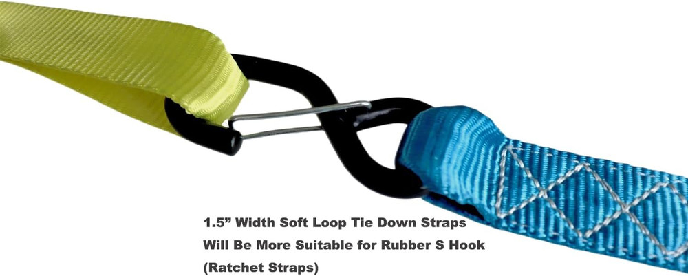 Soft Loop Tie down Straps (4PK) Heavy Duty Motorcycle Tie down Straps Loop Strap
