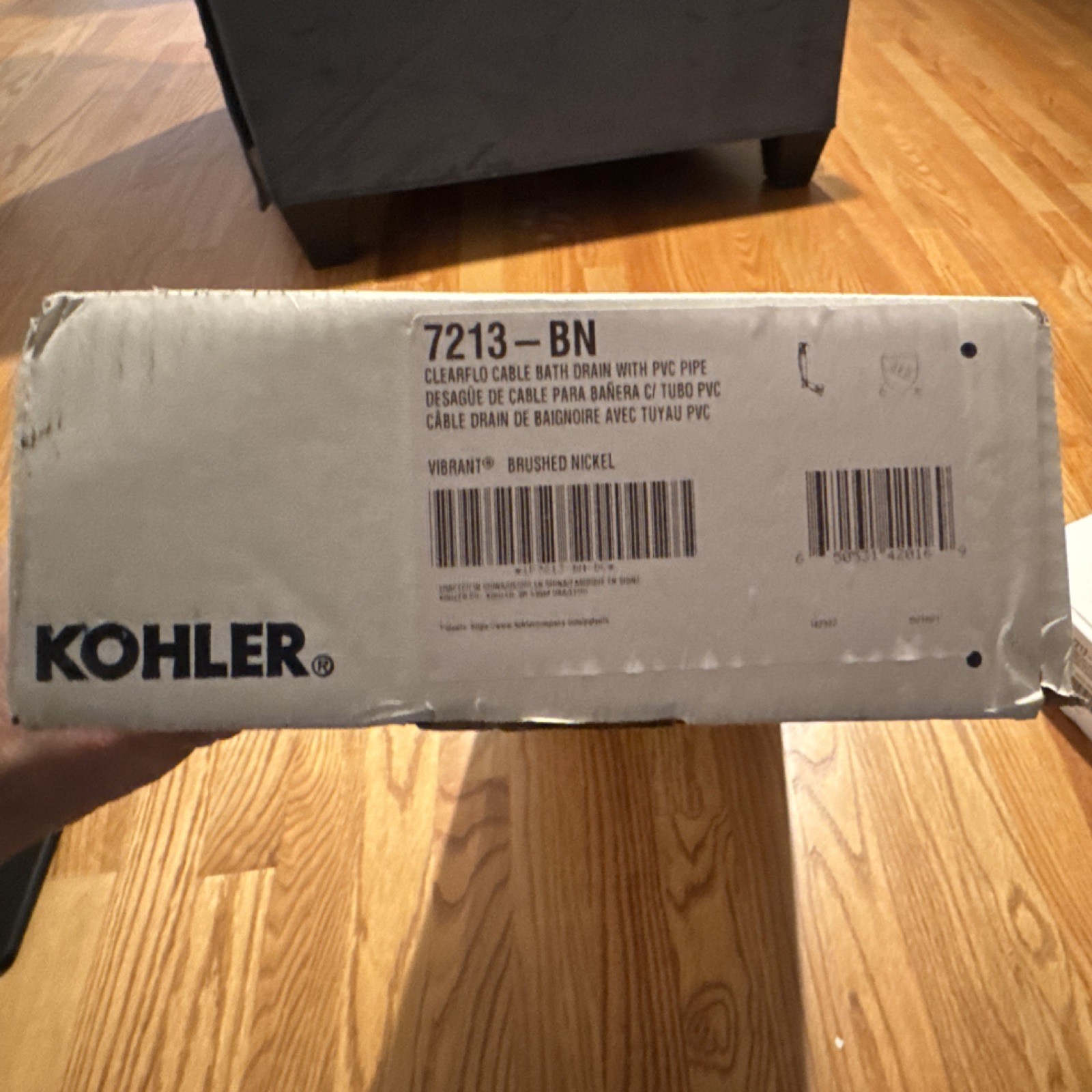 Kohler 7213-BN Clearflo Cable Bath Drain Brushed Nickel PVC Pipe