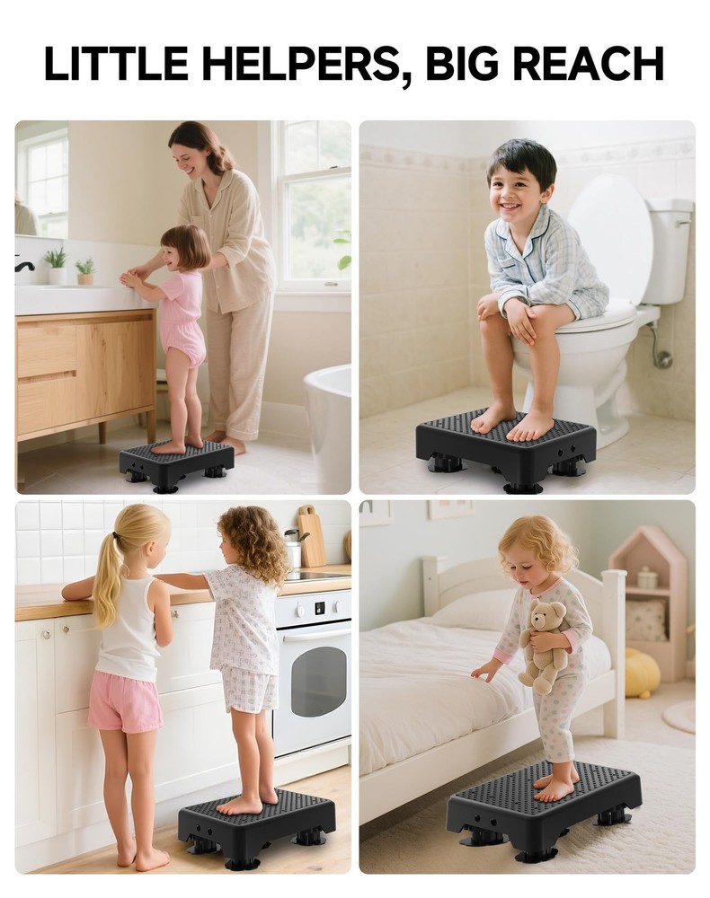 LIFTOZA Adjustable Step Stool for Adults, Bed Step Stools, 600 LBS Capacity S...