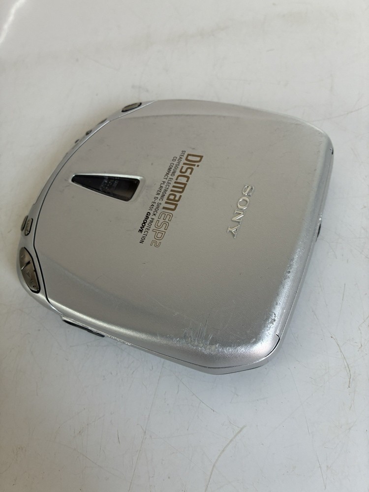 Sony Discman D-E401 Groove CD Player ESP2 Silver - TESTED WORKS