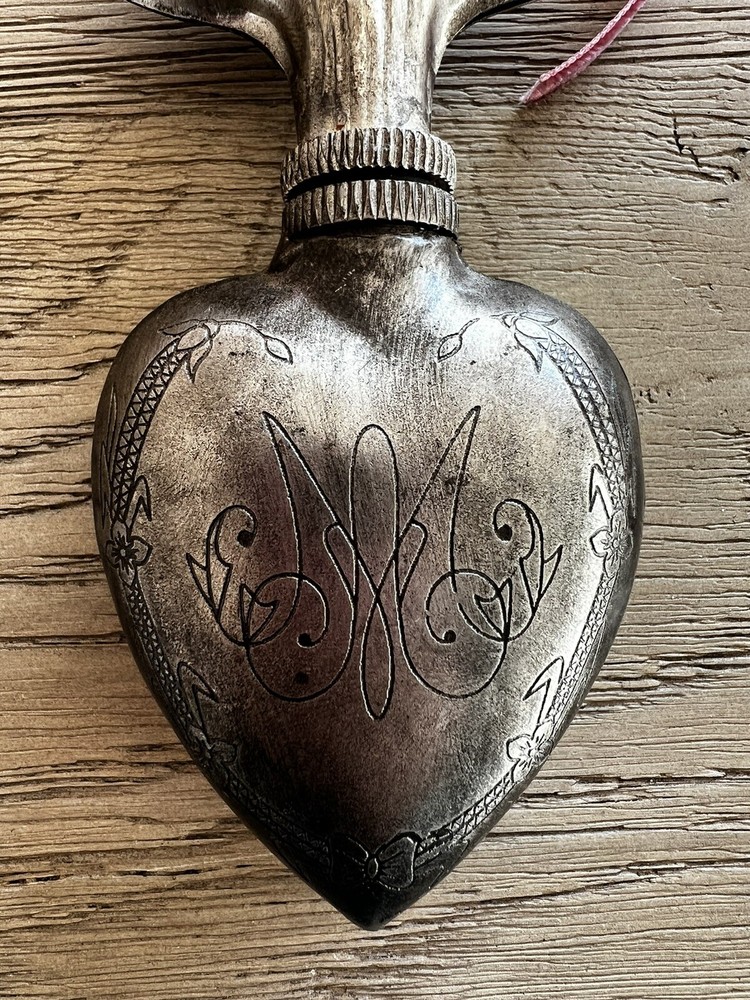 Sacred Heart Silver Perfume Bottle