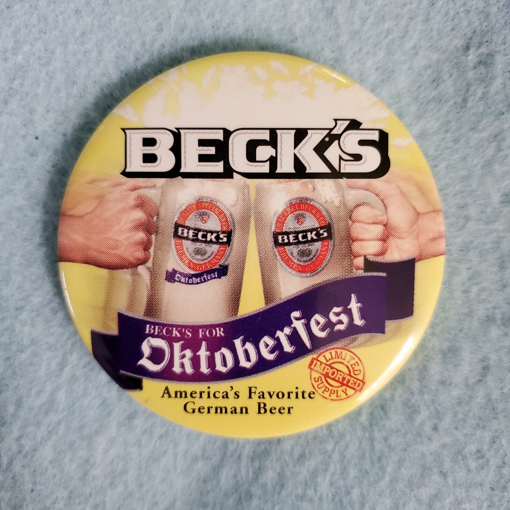 BECK'S BEER "OKTOBERFEST" BUTTON / PINBACK   1990S