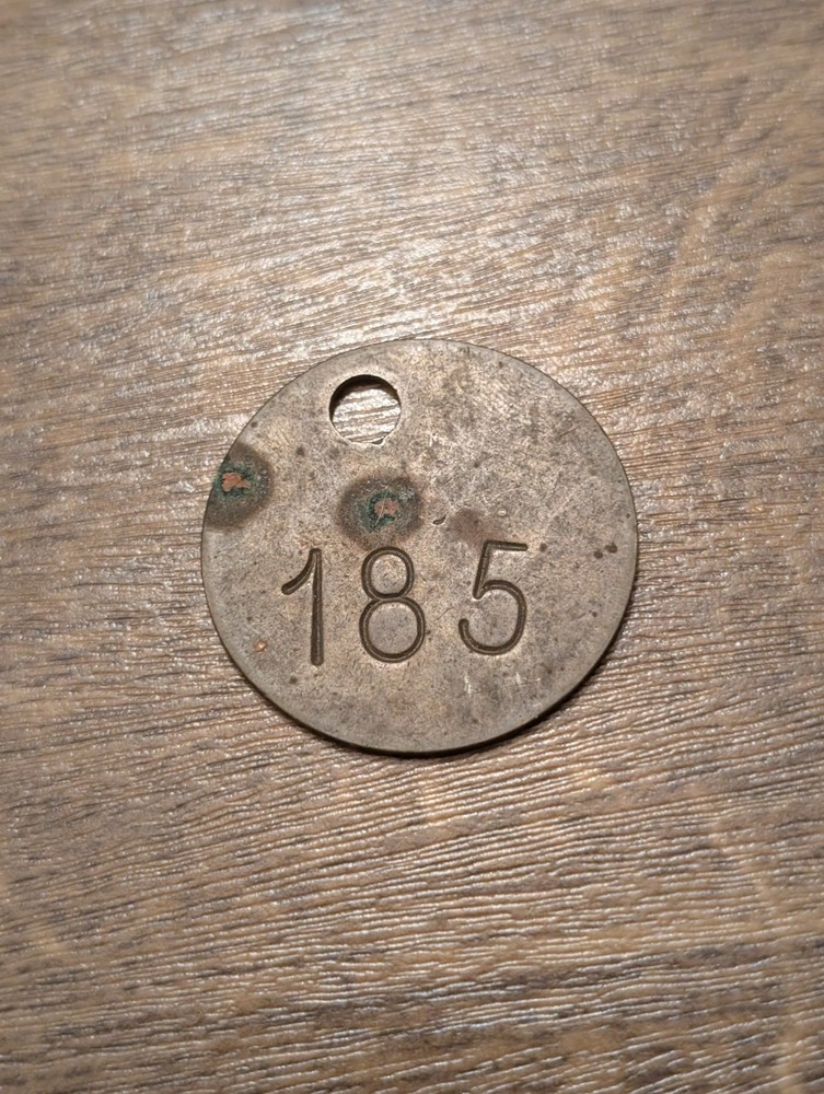 Early Miners Colliery Pit Check Tally Token marked 185