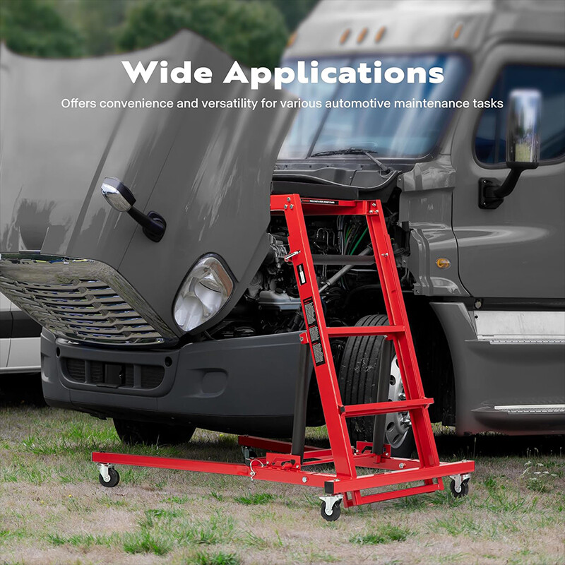 Foldable Topside Automotive Engine Creeper, 400LBS 46" to 71" w/ Leather Cushion