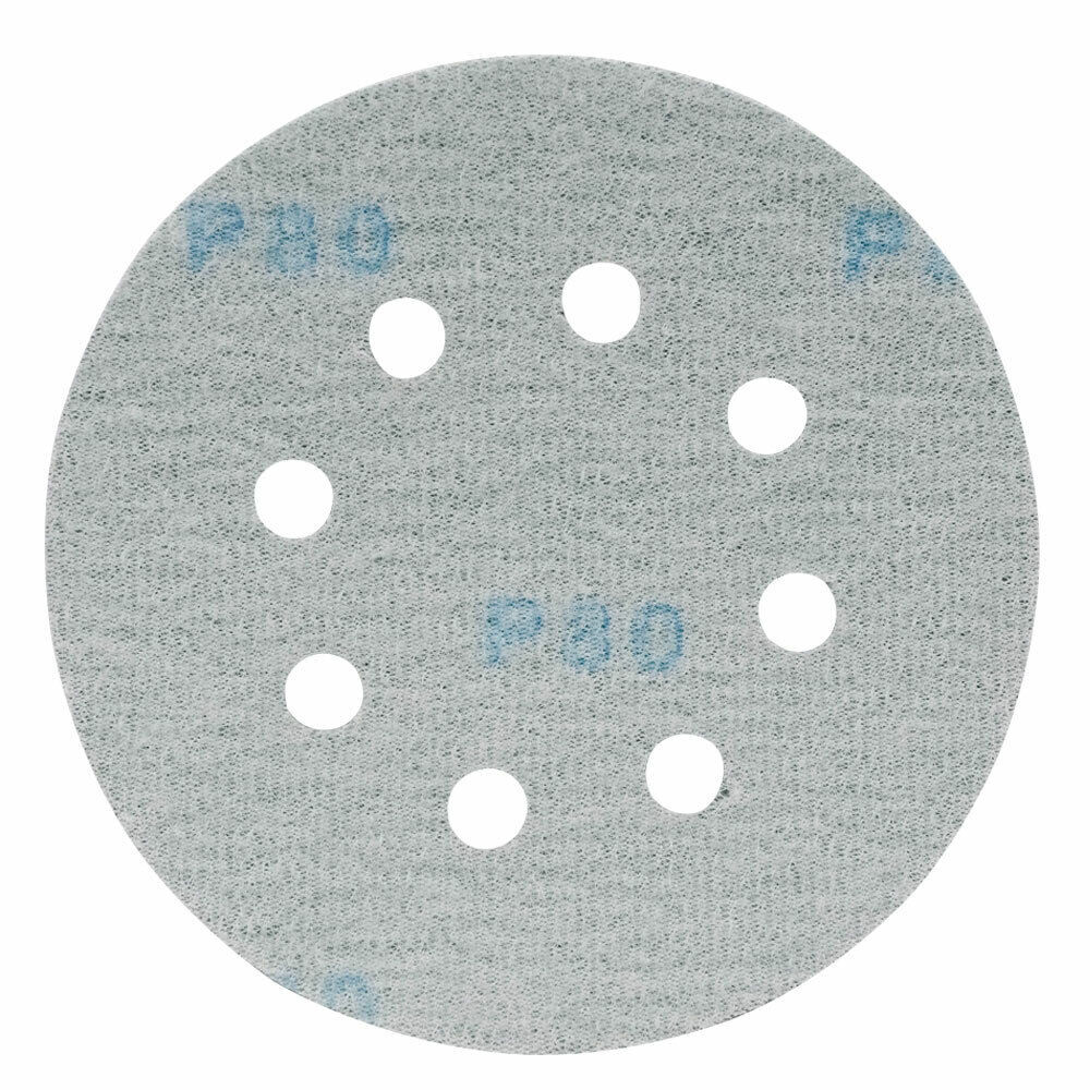 125MM 5 Inch Sandpaper Discs, Hook and Loop Adhesive, 8 Hole, Assorted Grits