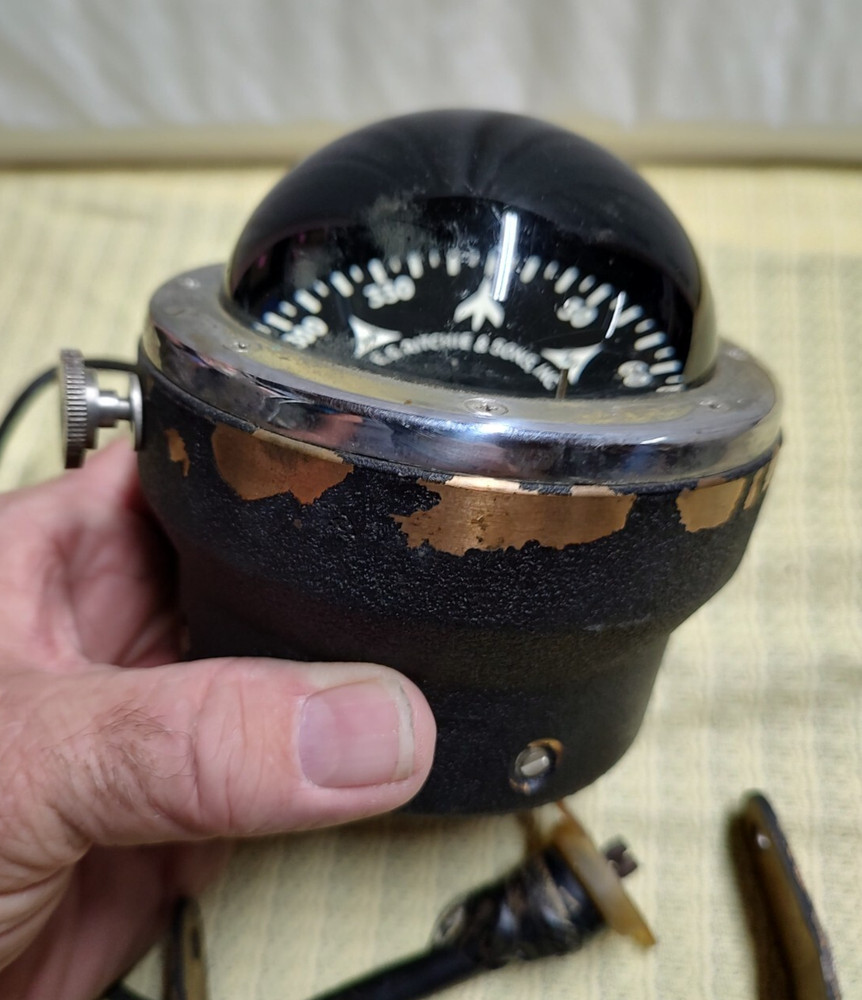 Vintage RITCHIE & SONS Marine Compass With Bracket