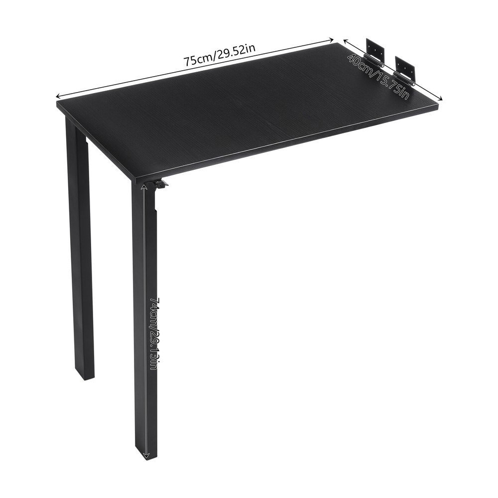 75*40cm Black Folding Dining Table Wall Mounted Folding Table For Home Offices
