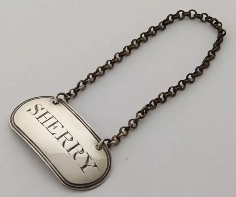 George III Solid Silver Wine Label - London 1818.