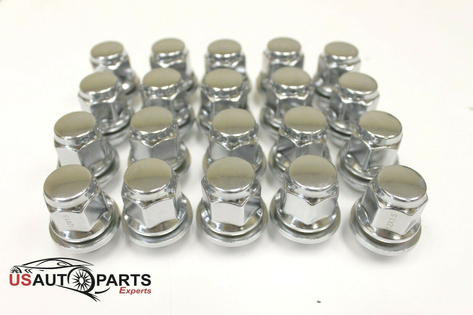 Qty 20 Chrome 12x1.5 Wheel Lug Nuts Mag Seat Washer for Lexus Scion Toyota Camry