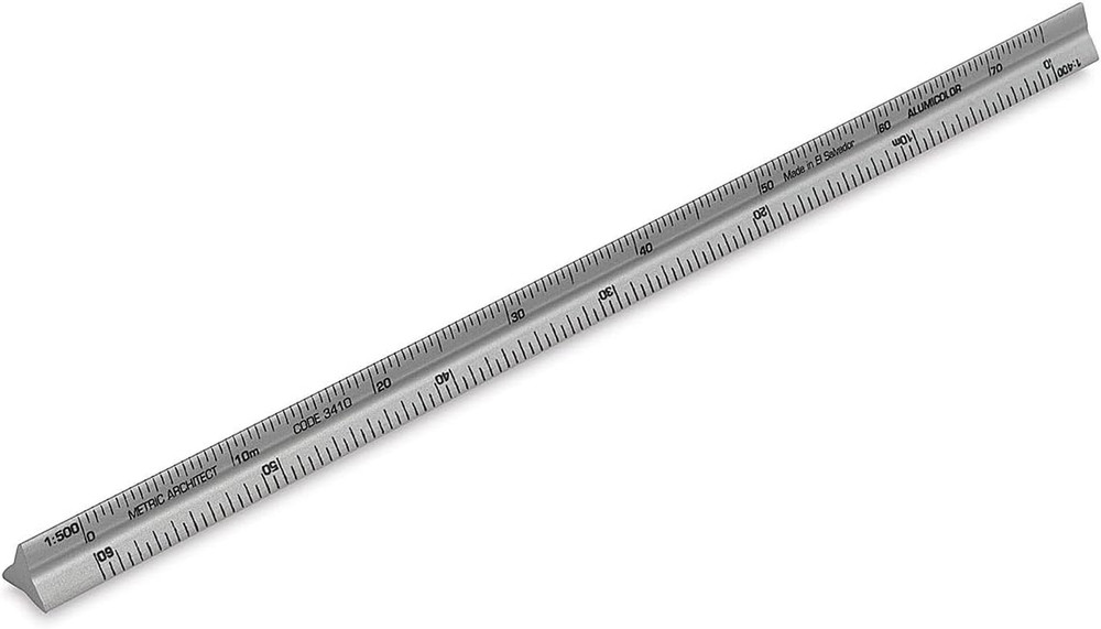 Aluminum Architect Metric Pocket Scale, 15CM, Silver