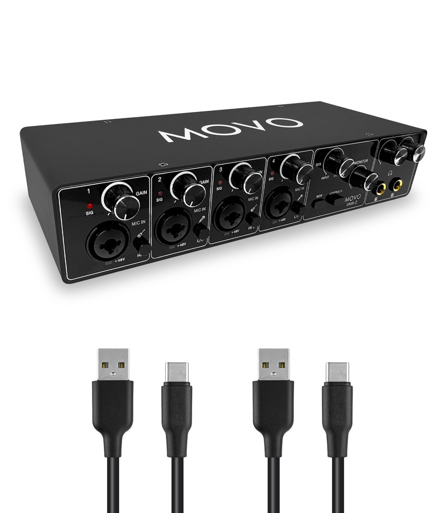 Movo UMX-2 4-Channel USB/USB-C Audio Interface