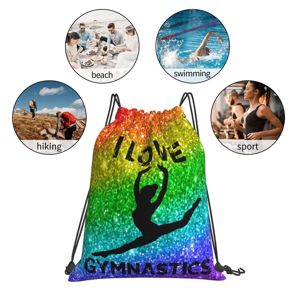 Braytow Gymnastics Drawstring Backpack Gym String Bag One Size, A2