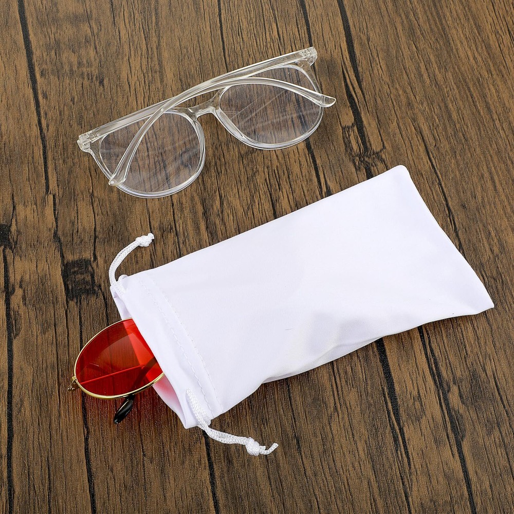 4 Pack Microfiber Soft Eyeglasses Pouch Sunglasses Case with Drawstring