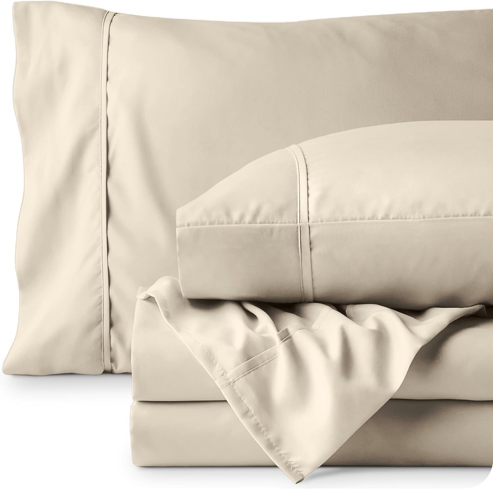 Queen Sheet Set Luxury 1800 Ultra-Soft Microfiber Bed Sheets Double Brushed Deep