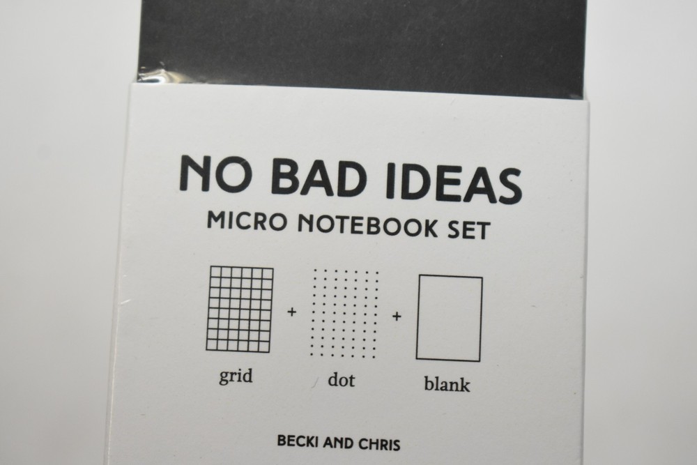 No Bad Ideas Micro Notebook Set Becki and Chris 3 Pack Grid + Dot + Blank