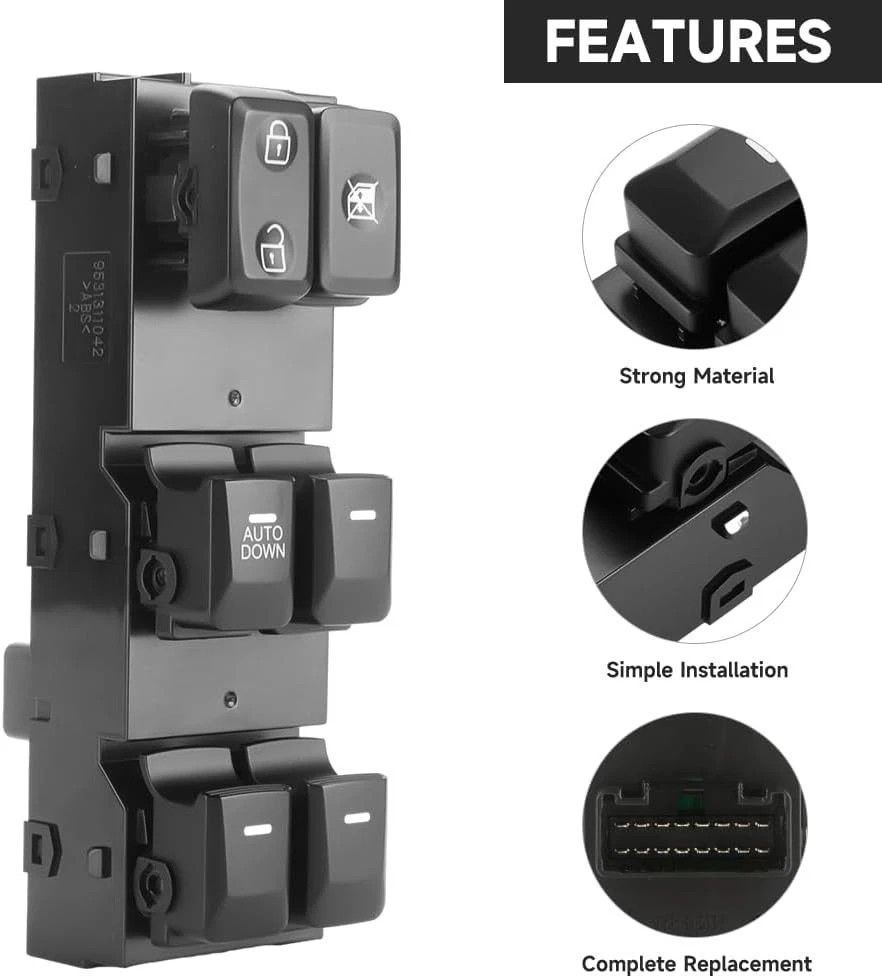 Front Left Driver Side Master Power Window Switch - Compatible for Kia