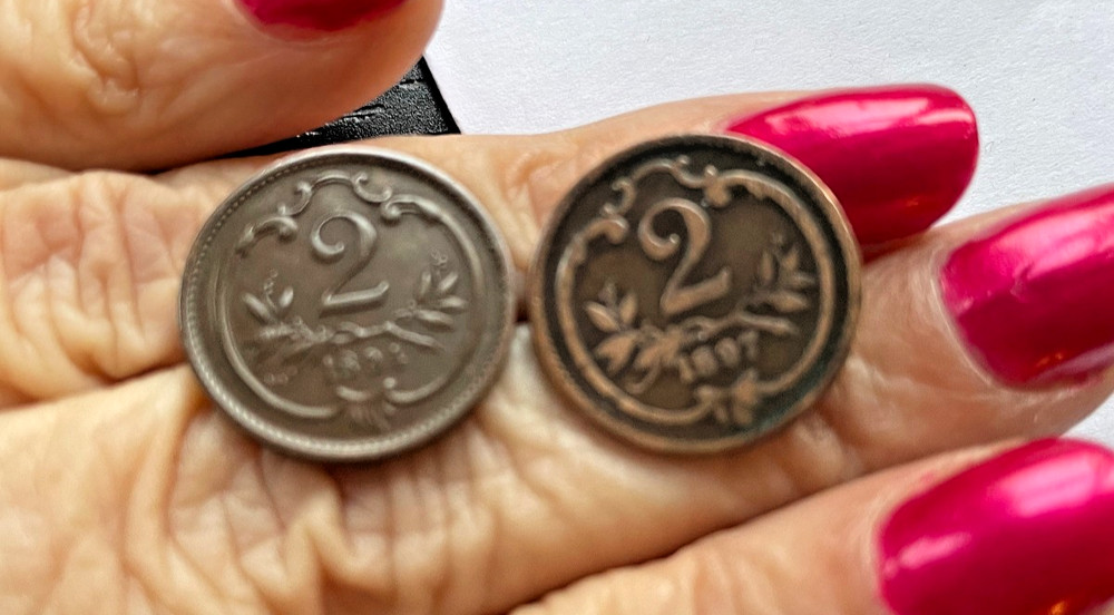 1897 and 1894 2 HELLER COINS - Two REALLY NICE COINS