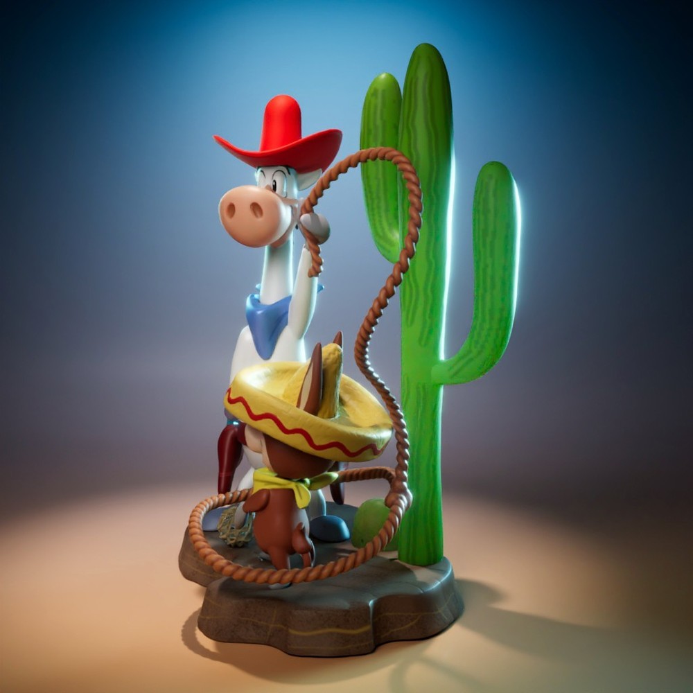 UNPAINTED Quick Draw McGraw Baba Looey 3D Printed Model Kit UW