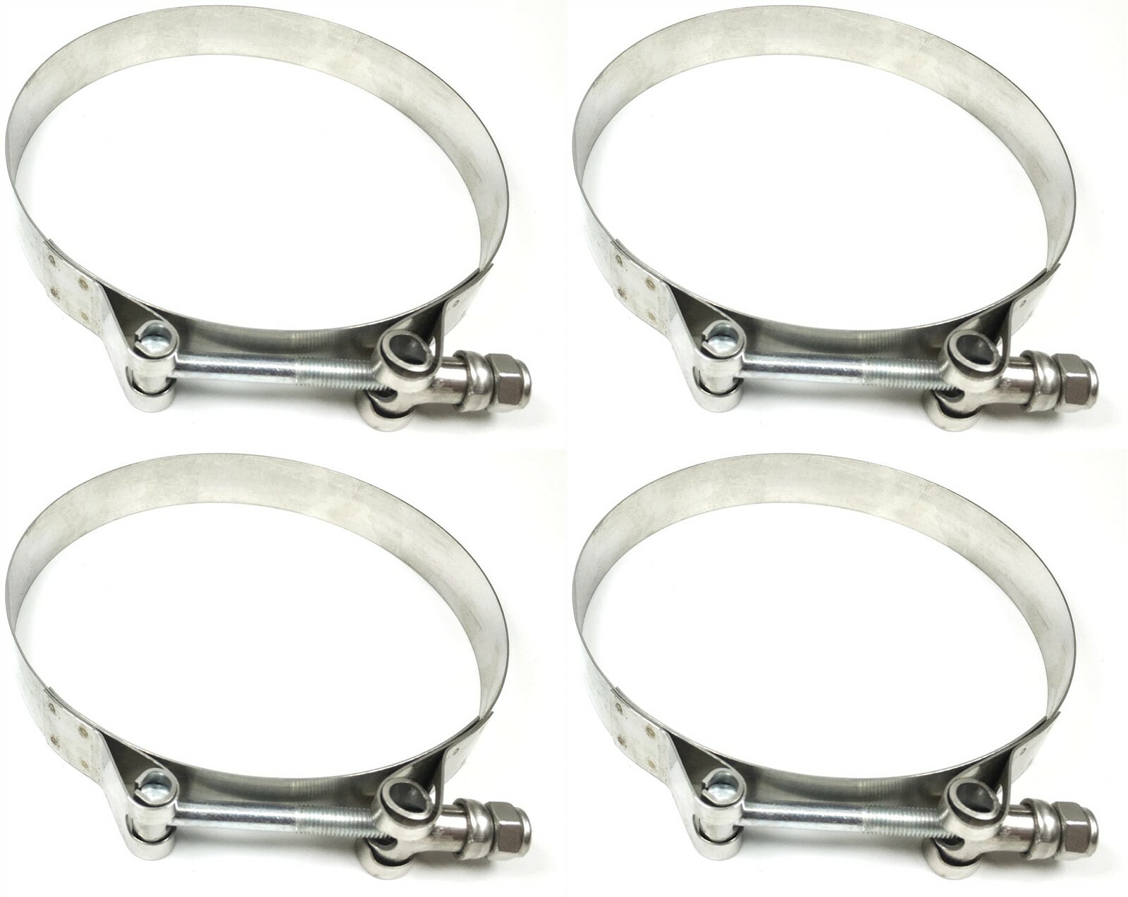 4 MVP SAE 24 All 300 Stainless T Bolt 1-3/8" Hose Clamps: Range 1-5/8" - 1-7/8"
