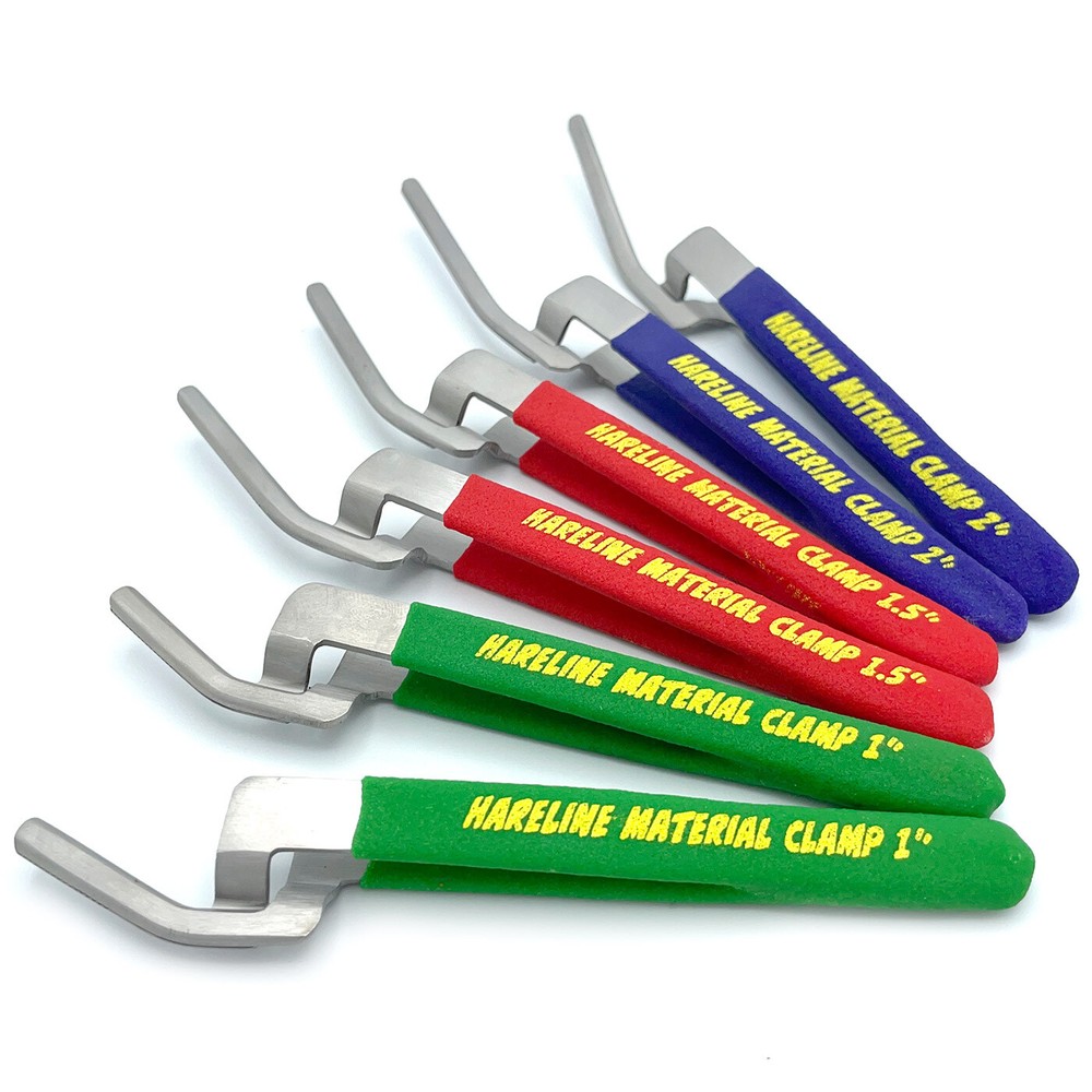 HARELINE MATERIAL CLAMP SET - Fly Tying Dubbing Loop Clips - Small Medium Large