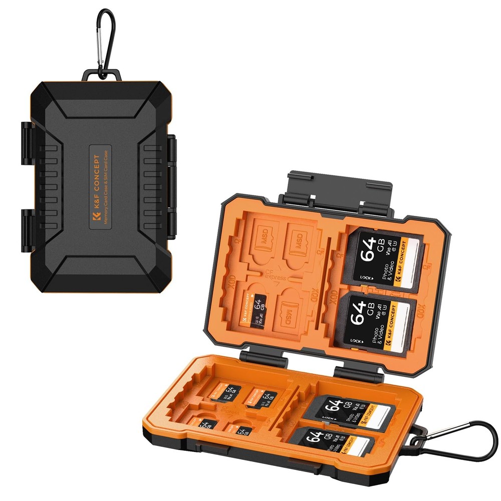 29 Slot Memory Card Case, Carrying Case for SD, CF, CFexpress, Micro SD, Nano...