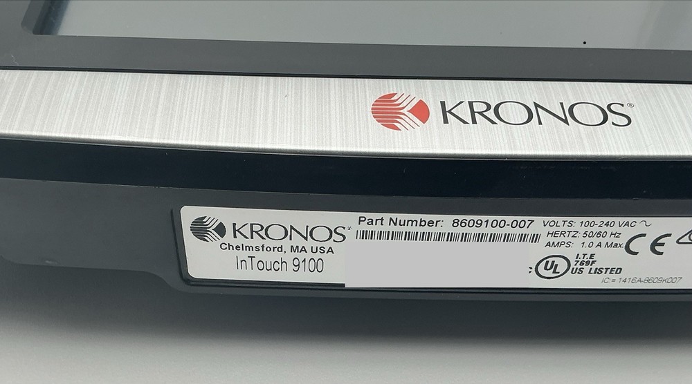 Kronos 8609100-007 InTouch 9100 Time Clock tested