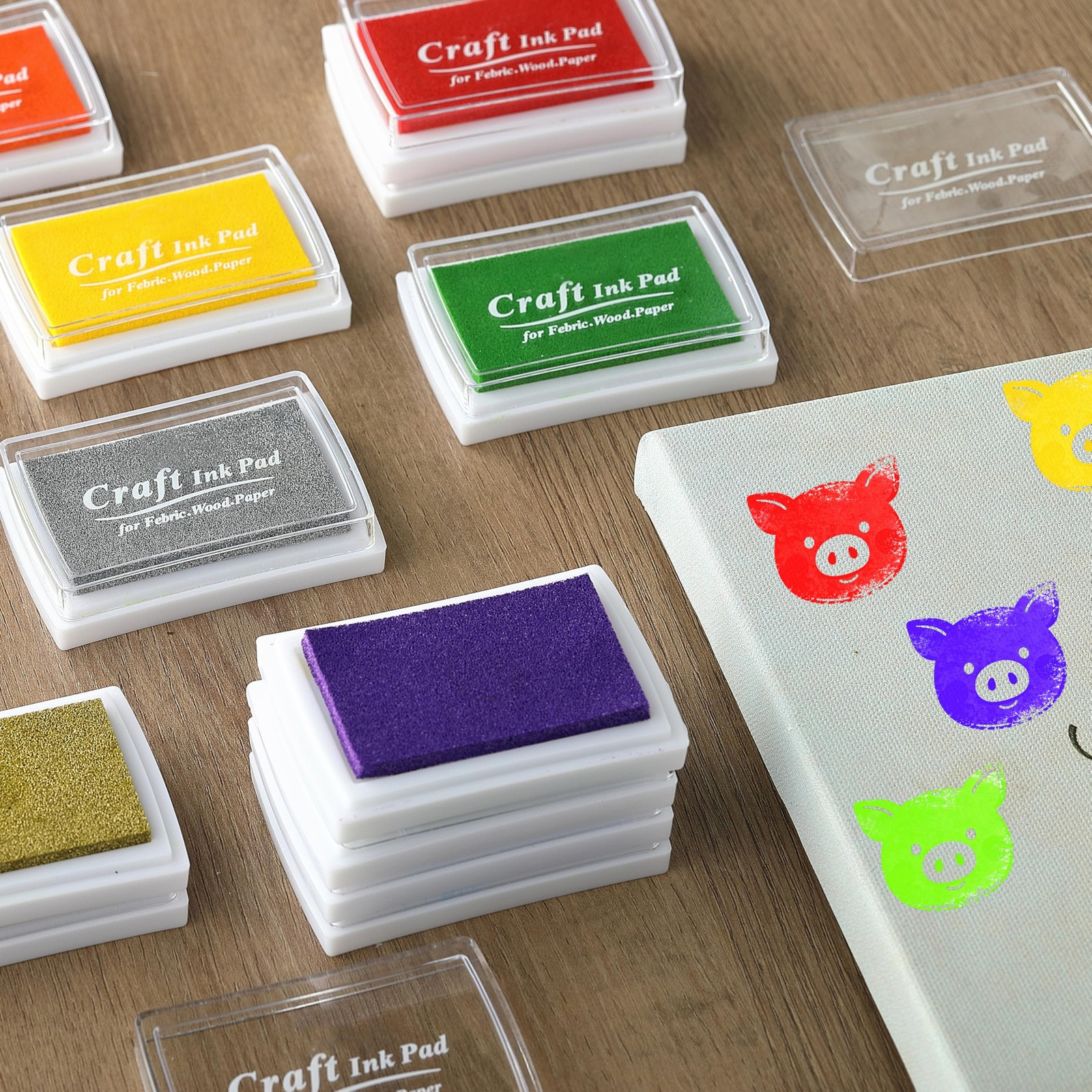 15 Ink Pads in Vibrant Colors for Stamps, DIY Crafts, Card Making, Scrapbooking