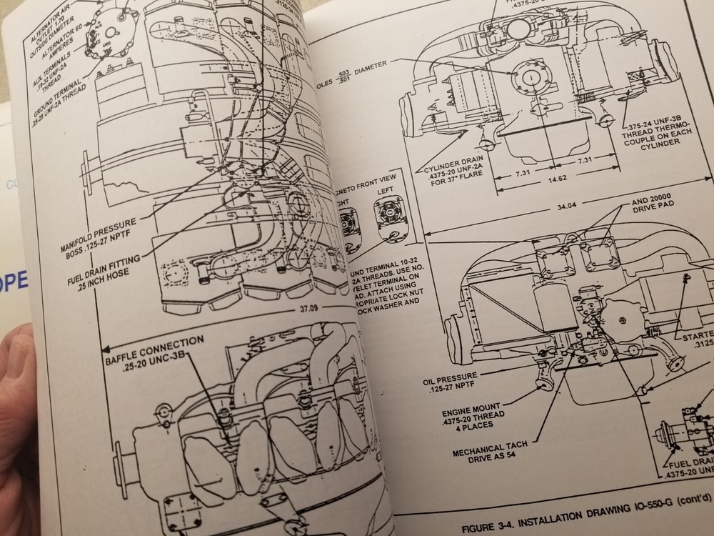 90s Continental Aircraft Engine Operator Installation Maintenance Manuals 10-550