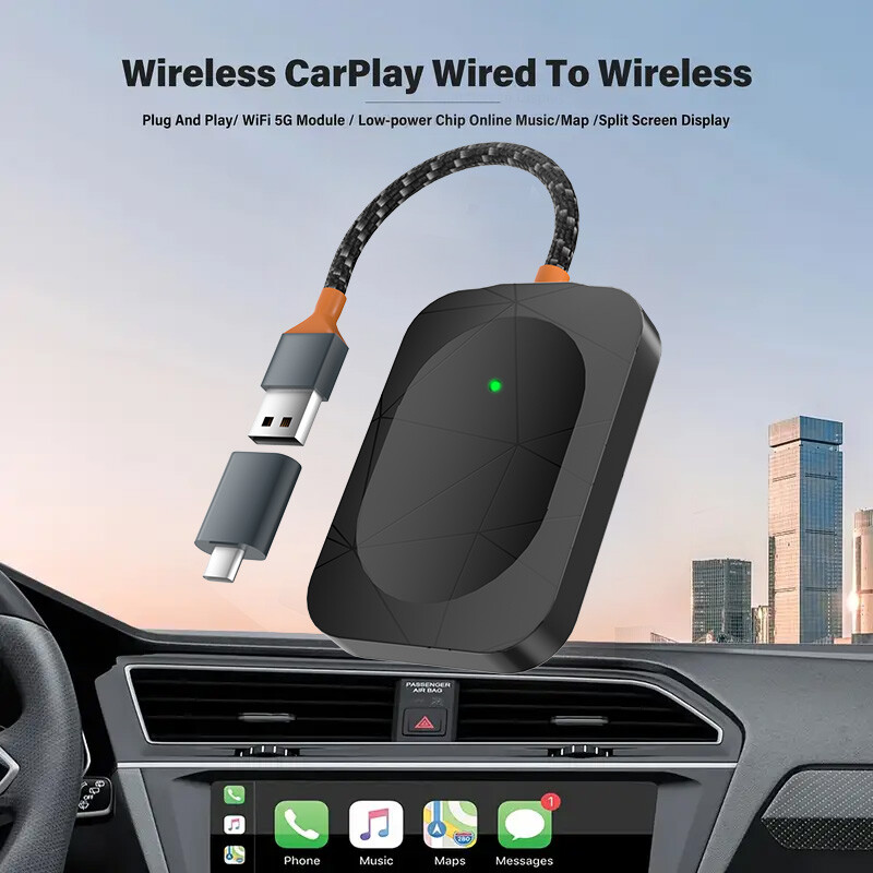 Wireless CarPlay Adapter USB Dongle Upgrade Kit For Factory Radio 2018+ Vehicles
