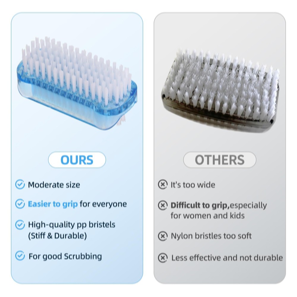 5 Pack Nail Brush for Cleaning Fingernails Two Sided Hand Fingernail Scrub B...
