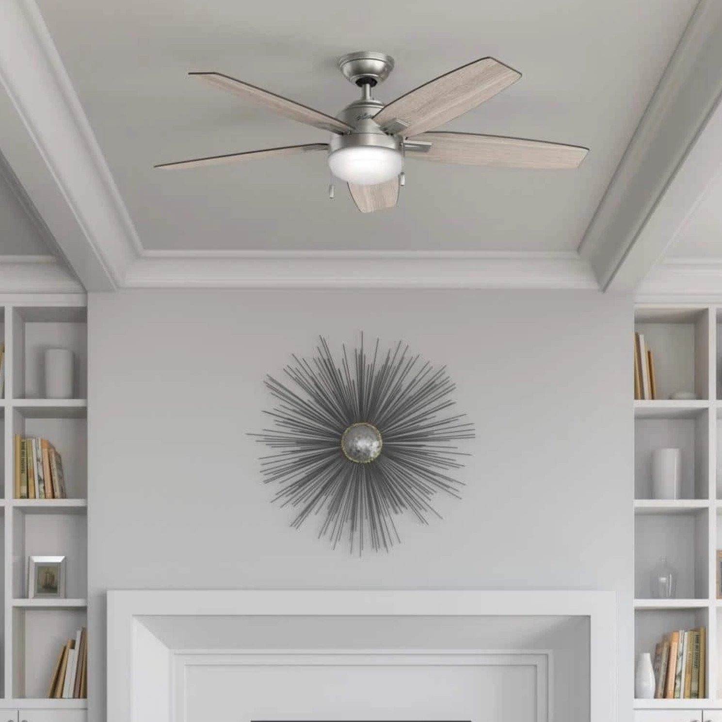 Hunter Antero 54 In. LED Indoor Brushed Nickel Ceiling Fan With Light