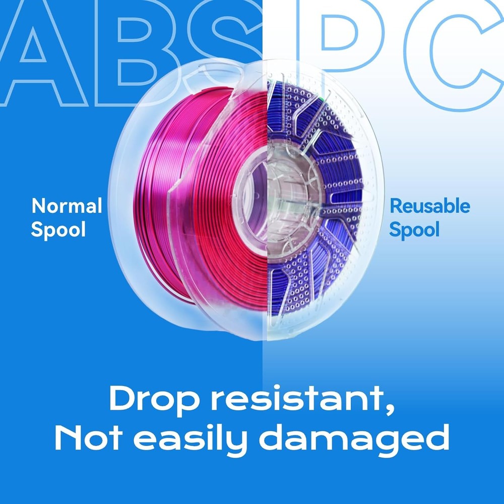 3D Printer Reusable and Removable Filament Spool, Clear Transparent Plastic Reus