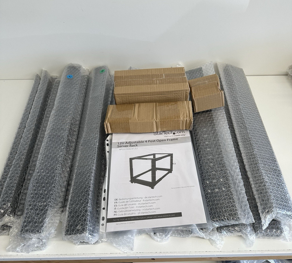 StarTech 12U Adjustable Depth 4 Post Server/Network Rack - 4POSTRACK12U