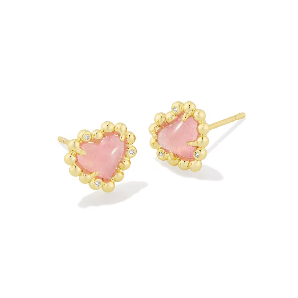Kendra Scott Anna Framed Stud Earrings - Light Mauve/Gold