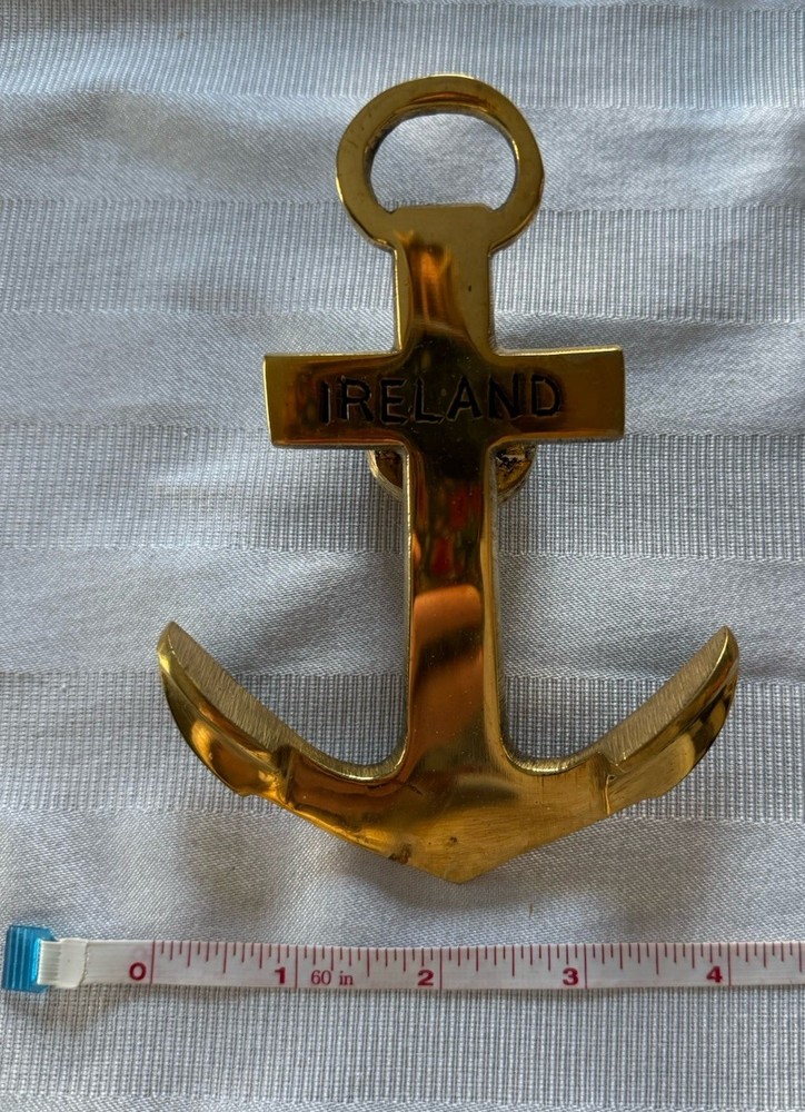 Solid Brass Anchor Door Knocker With Ireland Engraved