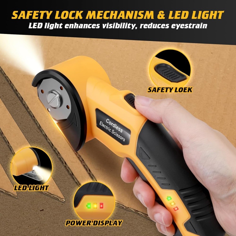 Cordless Electric Scissors 4V Rechargeable Powerful Shears Cutting Leather Tool
