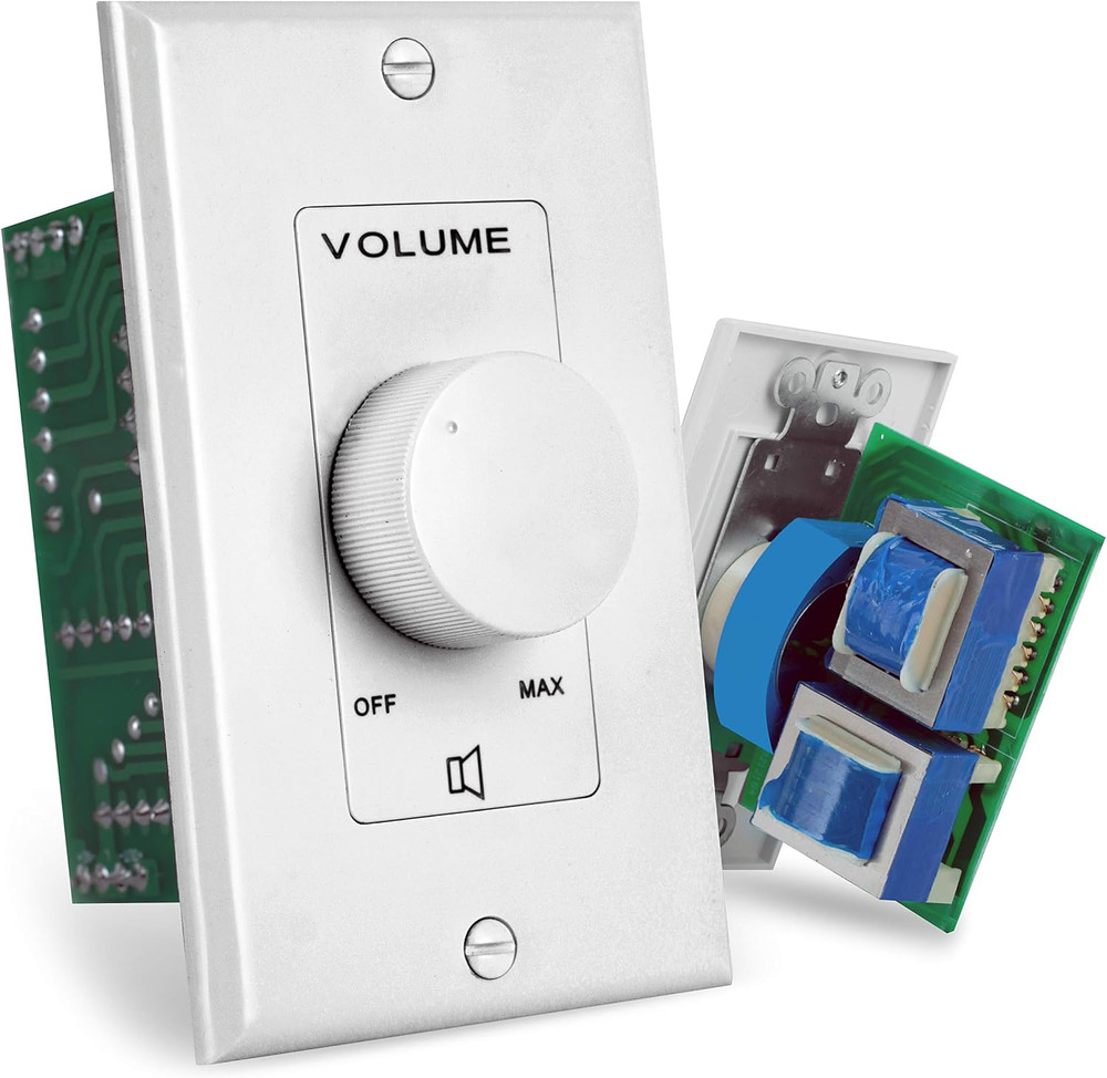Wall Mount Volume Control Knob - Flush In-Wall Plate Rotary Style Adjustment, 20