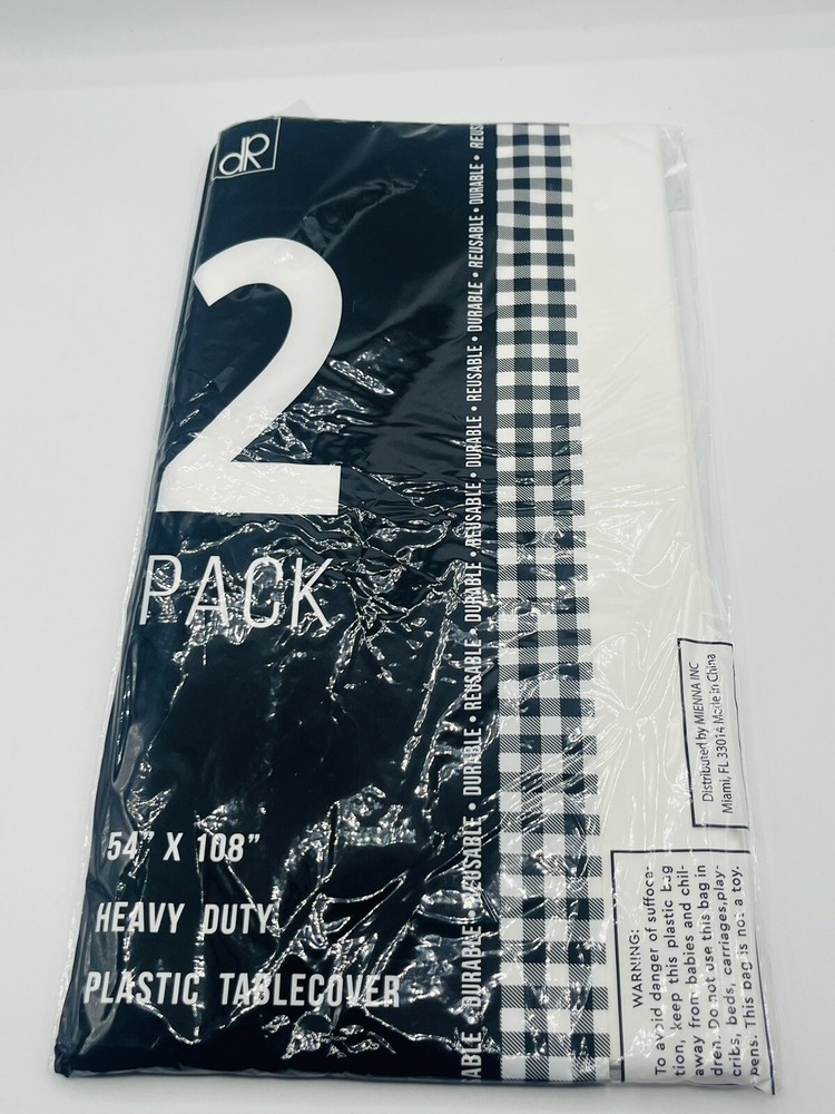 DecorRack 2-Pack White Rectangular Tablecloths, BPA-Free, 54x72 inch