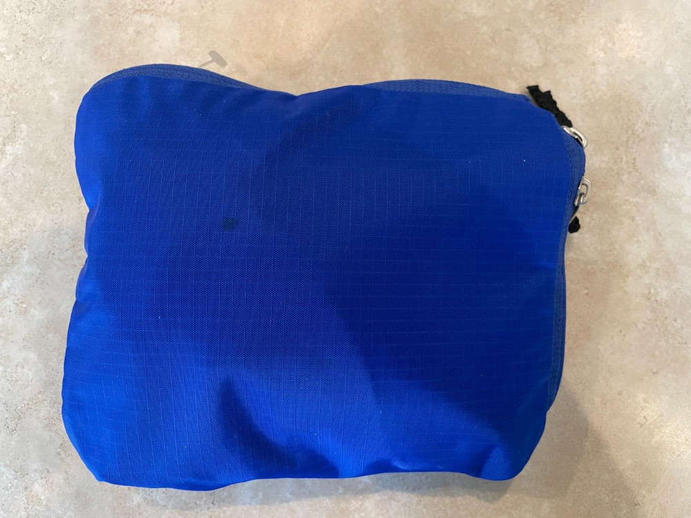 Blue Foldable Convertible Backpack/Pouch in One